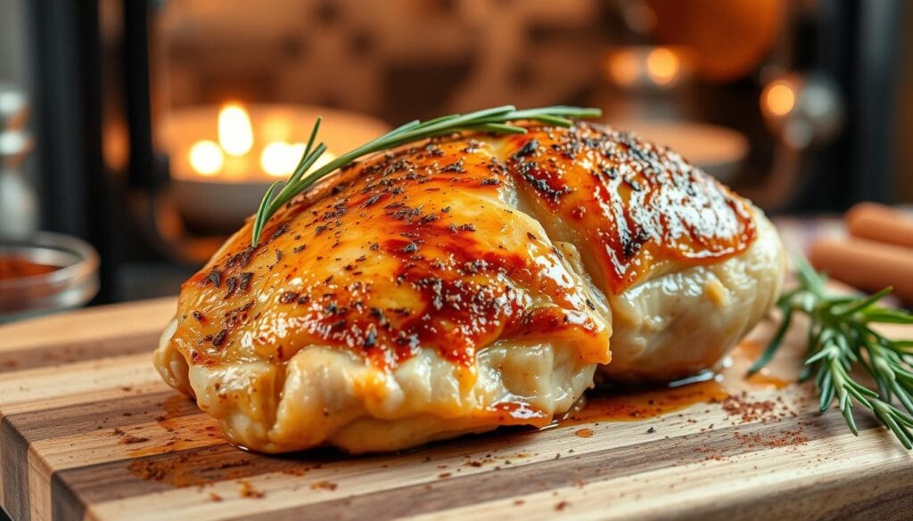 how to get crispy skin on baked chicken breasts