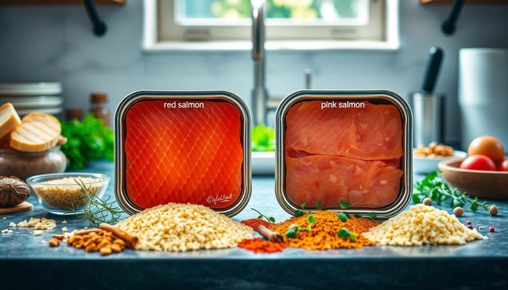 red vs pink canned salmon,salmon color differences,canned salmon varieties,wild caught vs farmed salmon,affordable protein sources