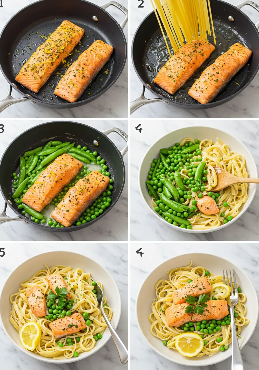 Pasta with Salmon Peas