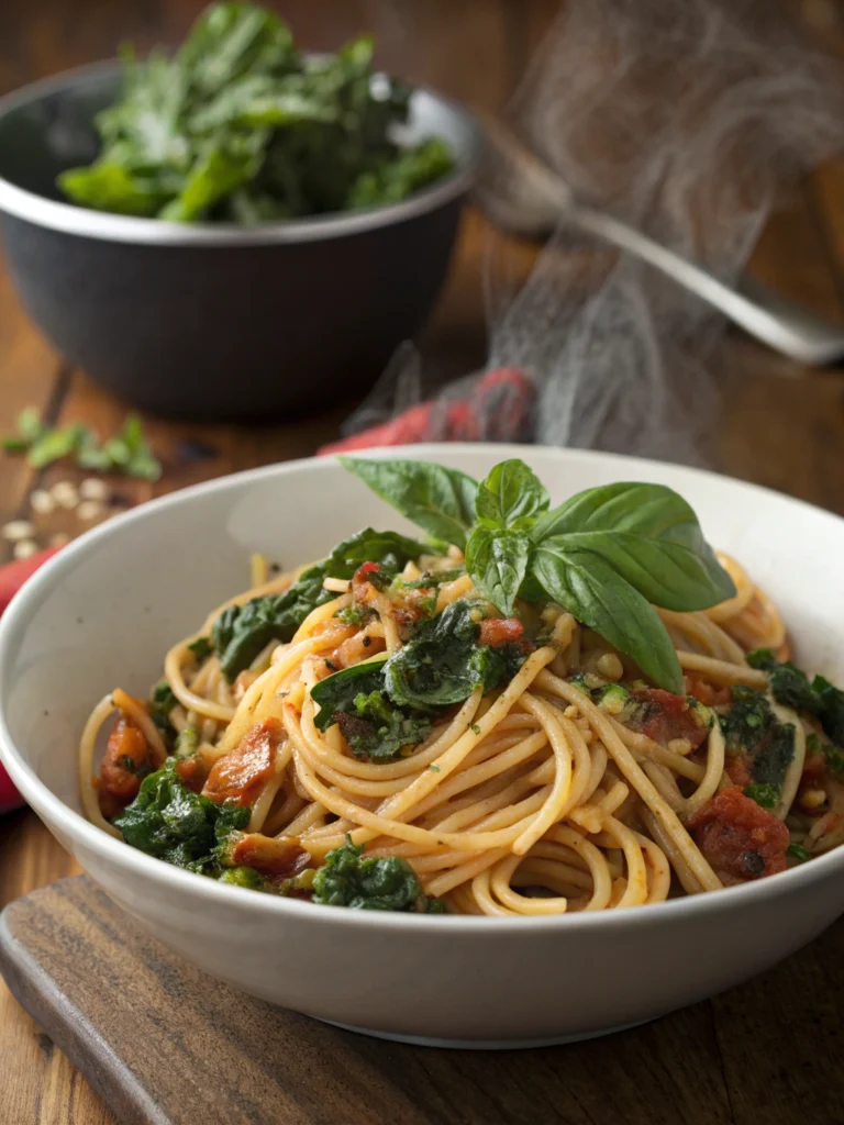 One-pot spaghetti with kale
